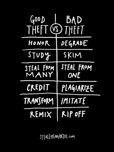 Steal Like An Artist - Good theft vs. Bad Theft Poster