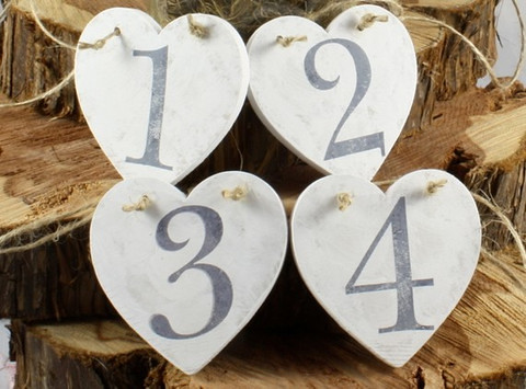 Wooden table numbers from Whispering Pines Rustic Wedding collection