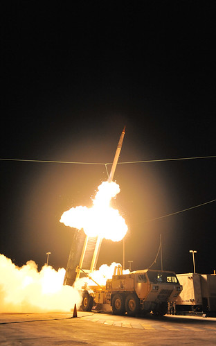 A Terminal High Altitude Area Defense (THAAD) interceptor is launched
