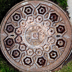 Manhole cover, Pacific Bell