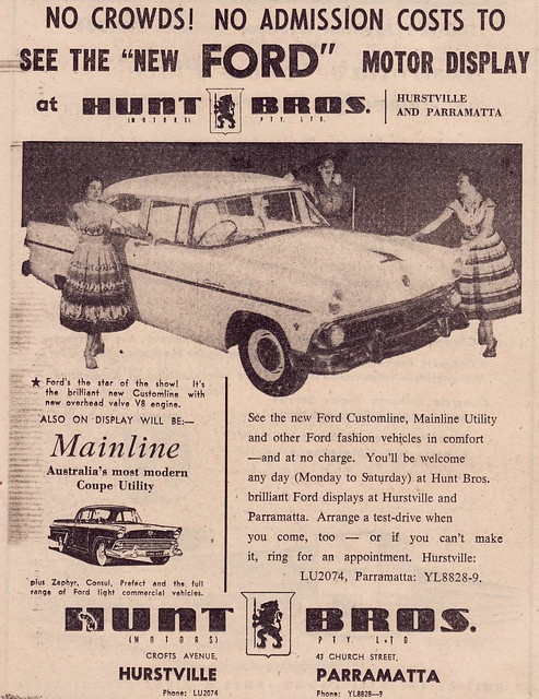 1955 Ford Customline Mainline Ute Ad Australia