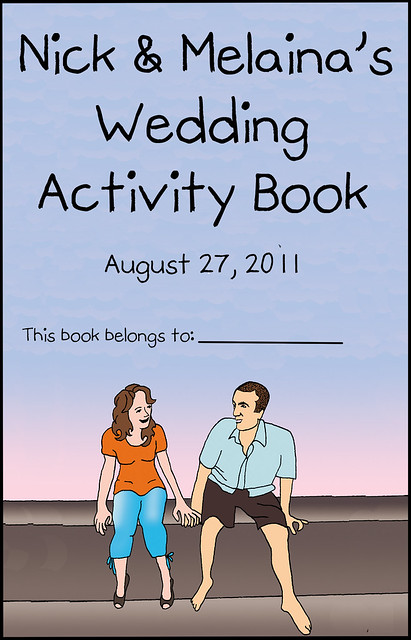 wedding activity book cover designed illustrated and colored by Nick and 