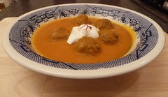 Recipe: Saffron squash & carrot soup with youvarlakia