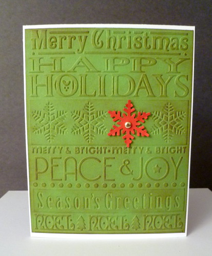 Embossed Holiday Greetings with Red Snowflake