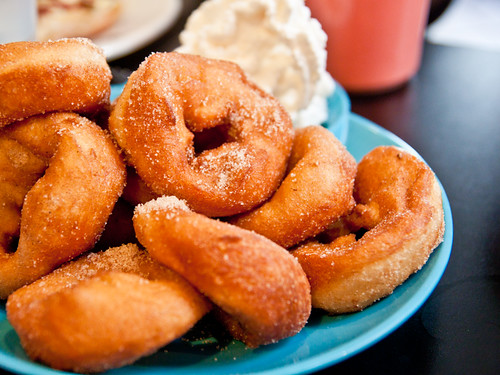 Freshly fried doughnuts