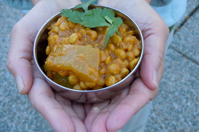 Yellow split pea and calabash squash curry