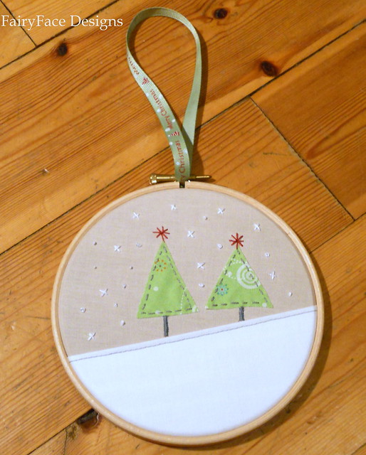 Christmas trees hoop ornament
