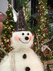 Snowman on Christmas ornament