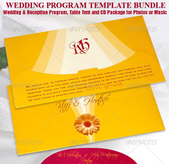 The Envelope Style Wedding Program gives a unique touch A Reception Program 