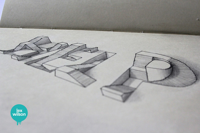 Moleskine illustration #23: Help. (typography)