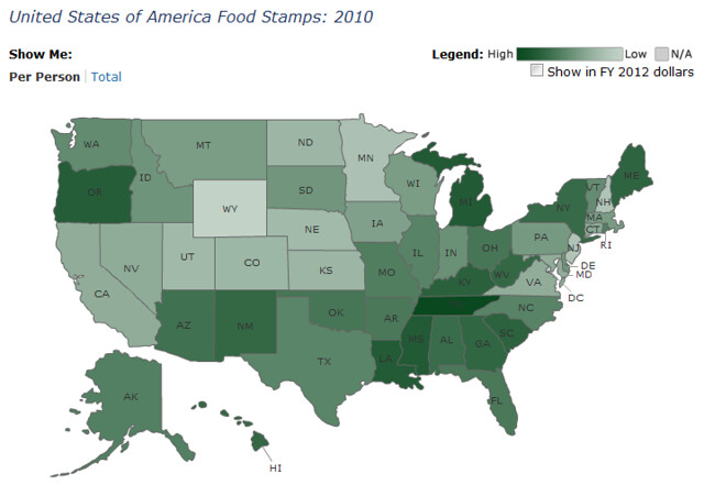 FY 2010 Per Capita Food Stamp Spending