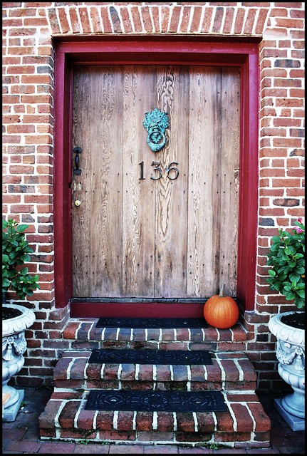 pumpkin and door knocker