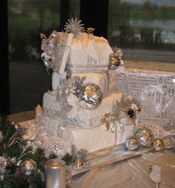 Winter Wonderland Wedding Cake Shiny winter wonderland