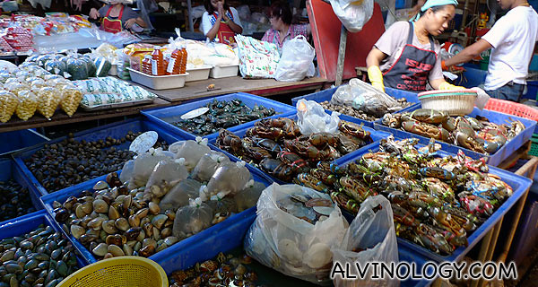 Fresh seafood stall