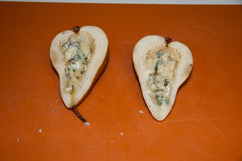Carmelized Bleu Cheese Stuffed Bosc Pears