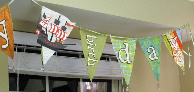 Pirate Ship 4th Birthday Banner - web
