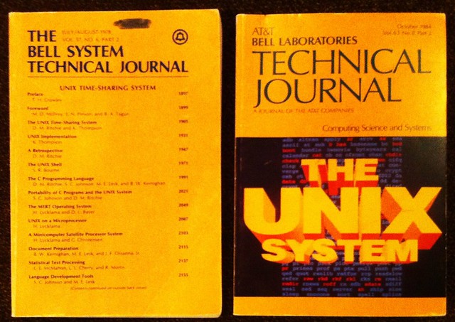 Unix issues of the Bell System Technical Journal