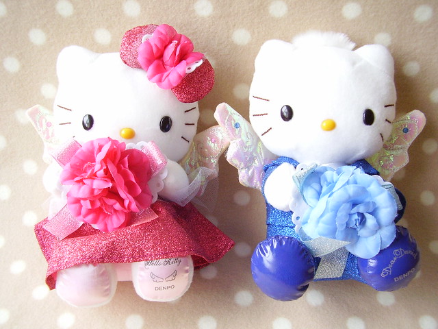 NTT Japan Fairy Red Dress Hello Kitty Daniel Wedding Plush Doll SET 2010 