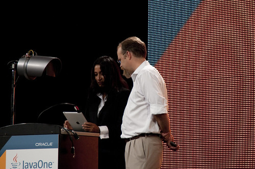 Nandini Ramani and Adam Messinger, JavaOne 2011 San Francisco "Java Strategey Keynote"
