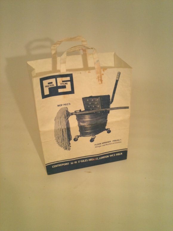 Tommy Roberts photoshoot: Practical Styling carrier bag.