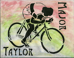 Major Taylor Stencil Art by Janet Bike Girl