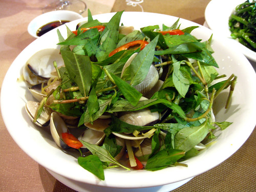 Steamed clams with herbs