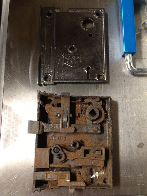 Vintage old Antique Door Rim Lock 4 Restoration project Cast Iron keys brass 