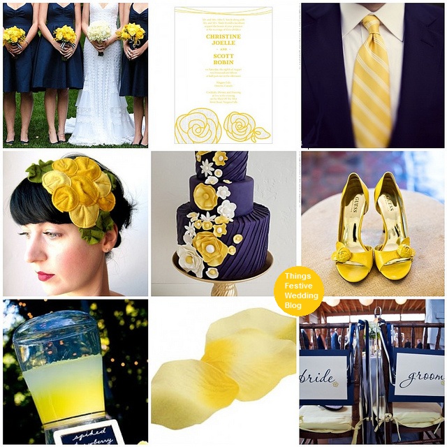 navy and yellow wedding theme Image credits resources