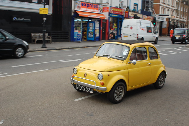 Yellow Fiat 500