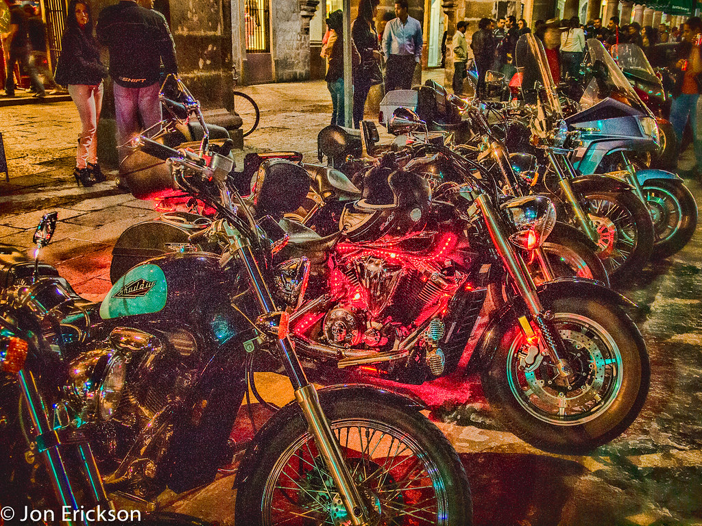 Motorcycles Lit Up