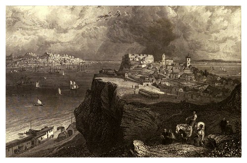 006-Lisboa desde puerto Almeida-Finden's illustrations of the life and works of Lord Byron…1833-William y Edward Finden