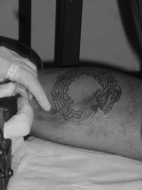 Hank Schiffmacher began work on a tattoo in Feb 1988 aztec tattoos sleeve