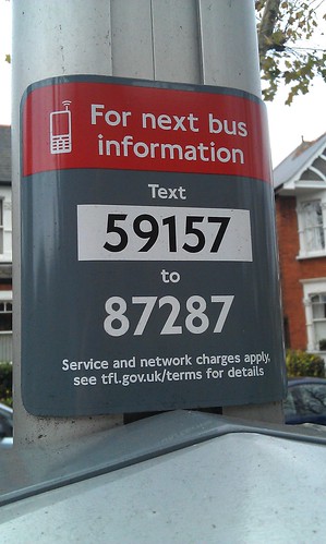 TFL's SMS For Next Bus Arrival.