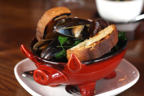 Mussels with Pancetta, Crème Fraiche & Marjoram