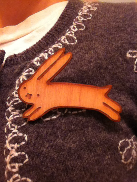 Runaway Bunny Wood Pin that I made.