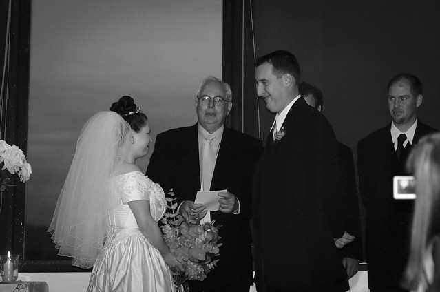 Wedding Ceremony Black and White Marlain and Kevin Perry's Wedding Day 