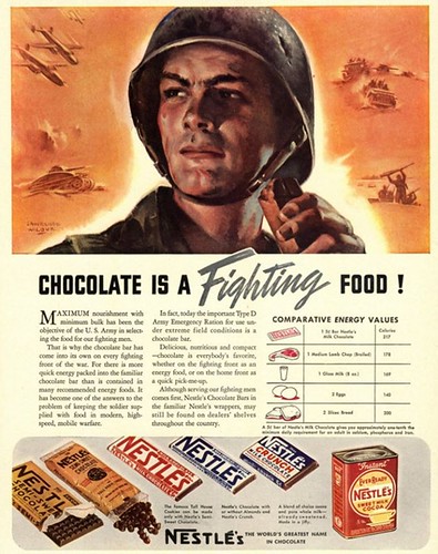 Publicidad de Nestlé: El chocolate es una comida de combate