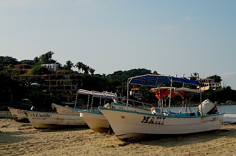 Fishing Boats on Beach in Sayulita 11-25-11.jpg