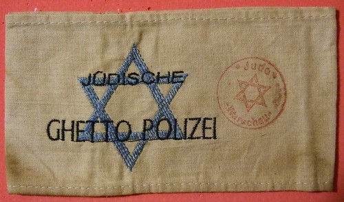 WARSAW GHETTO, POLAND ---JEWISH GHETTO POLICE ARM BAND EARLY 1940's by woody1778a