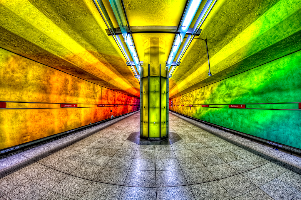 Psychedelic Subway, Candidplatz Subway Station in Munich