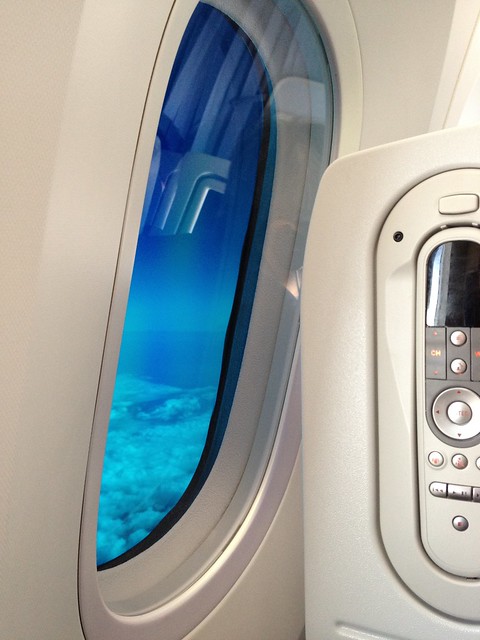 19 inches tall window with electrochromism tinting system, ANA Boeing 787-8 Dreamliner