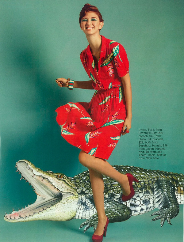 1980s Red Hawaiian Dress featured in Cleo Singapore, November 2011