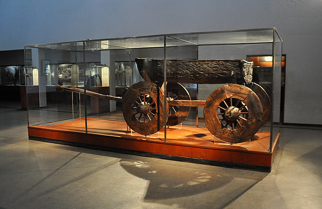 wooden cart from the Oseberg burial mound 