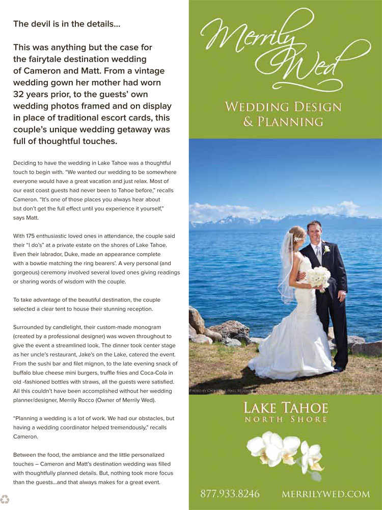 Lake Tahoe Wedding Merrily Wed Wedding Planner