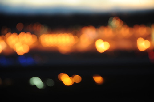Abstract city lights, Seattle, Washington, USA by Wonderlane