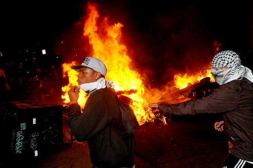 Youth demonstrate during the general strike that hit Oakland, California on November 2, 2011. The occupy movement has spread throughout the United States and the world. by Pan-African News Wire File Photos