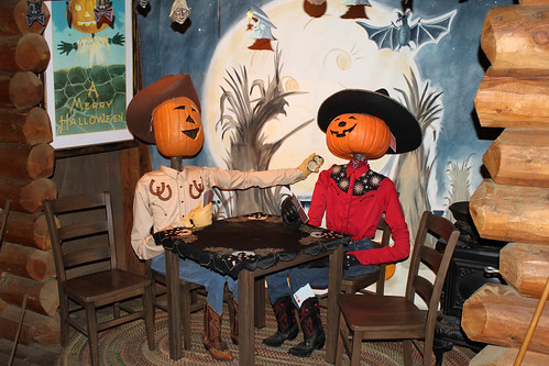 Checking out all the Halloween decorations at Big Thunder Ranch