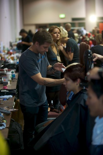 Aveda Academy grads working backstage at Congress 2011