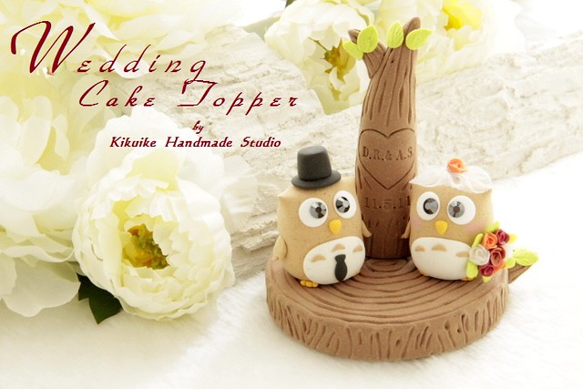 Wedding Cake Topperlove owls with with love treewedding ring holder