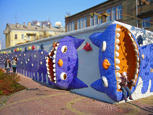 The Cats mosaic wall, Sightseeing Alley, Kyiv